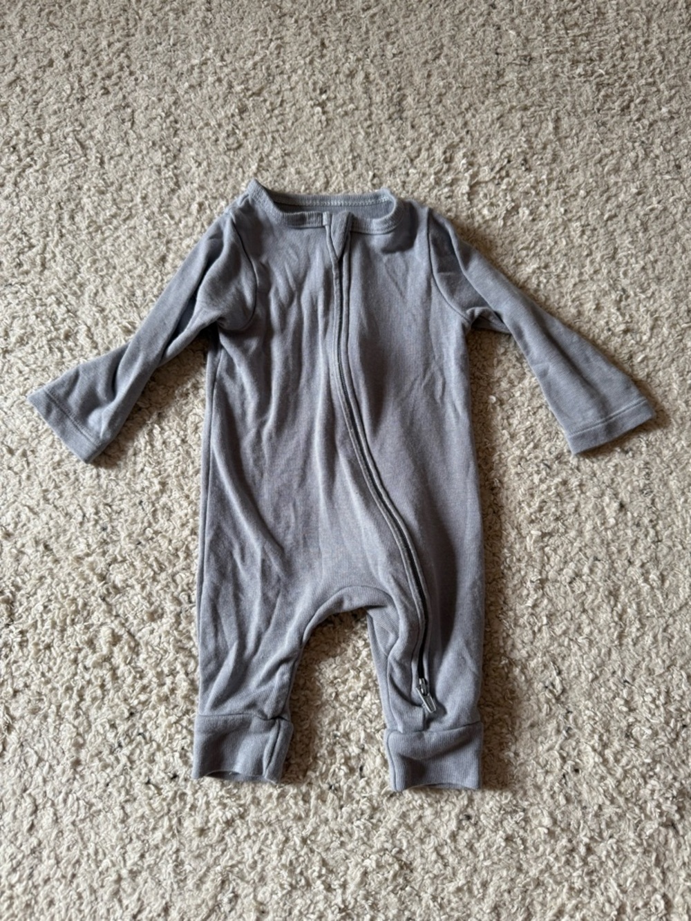 cloud island Gray Zip Front Baby One-Piece Footie